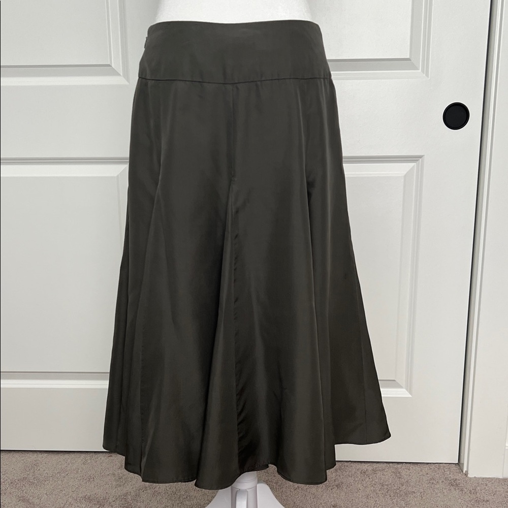 100% Silk Sundance charcoal Midi Skirt - Picture 3 of 12